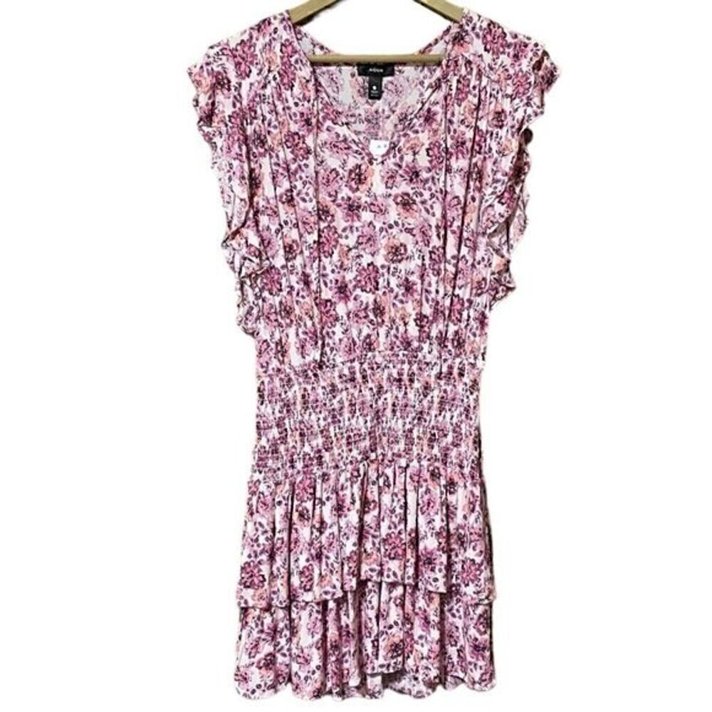 Aqua Dress Women’s Large Purple Pink Multi Mini Floral Spring Easter Daytime NWT